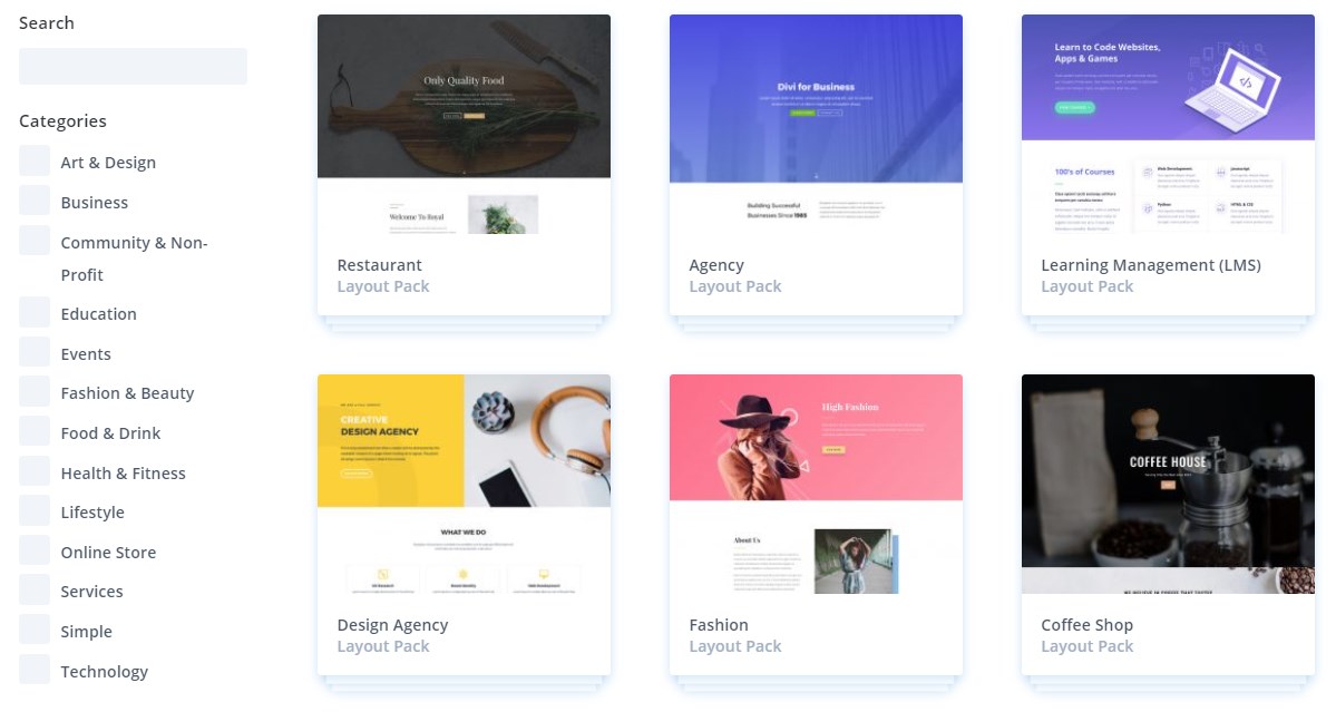 High-quality Divi layout templates