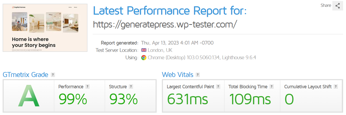 generatepress performance