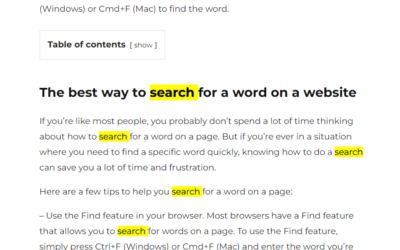 How to search a website for a word?