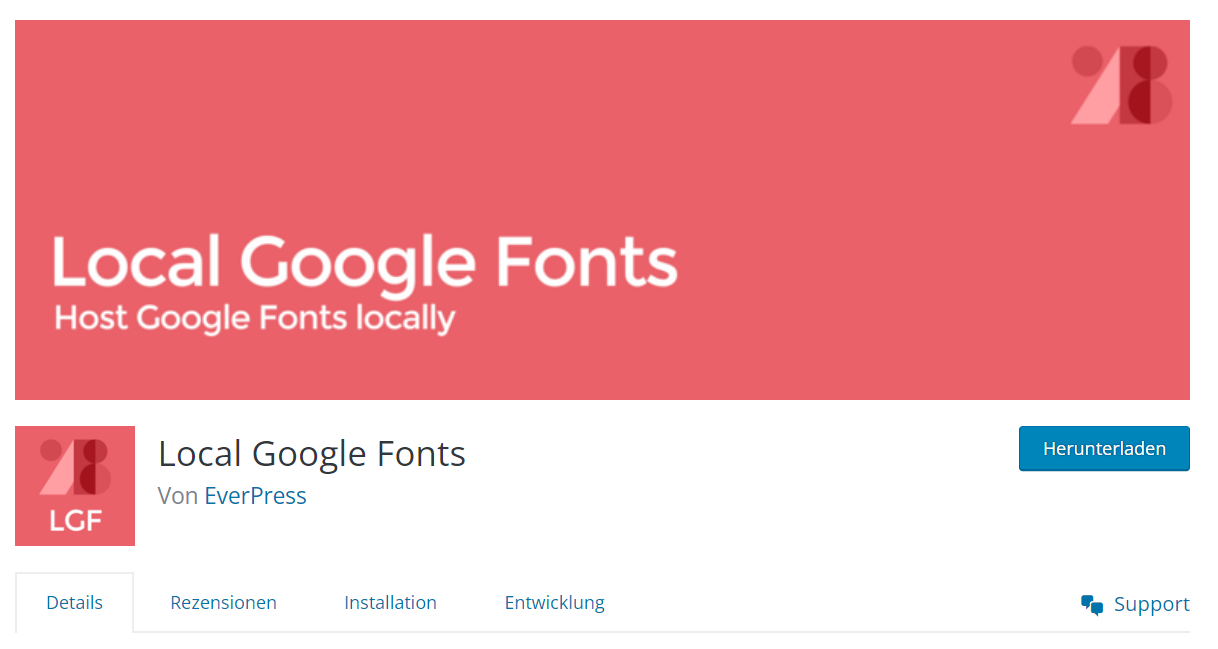 local google fonts plugin