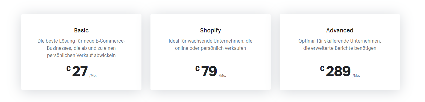 shopify kosten